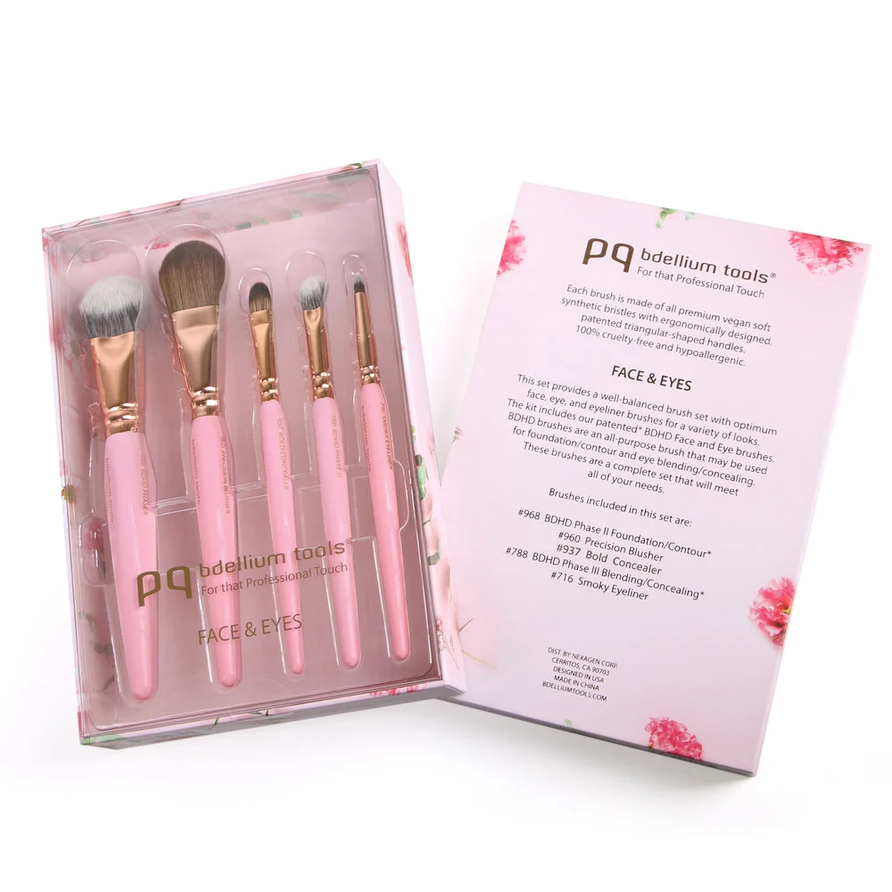 Bdellium Tools Pink Golden Triangle Face & Eyes Set - Image 3