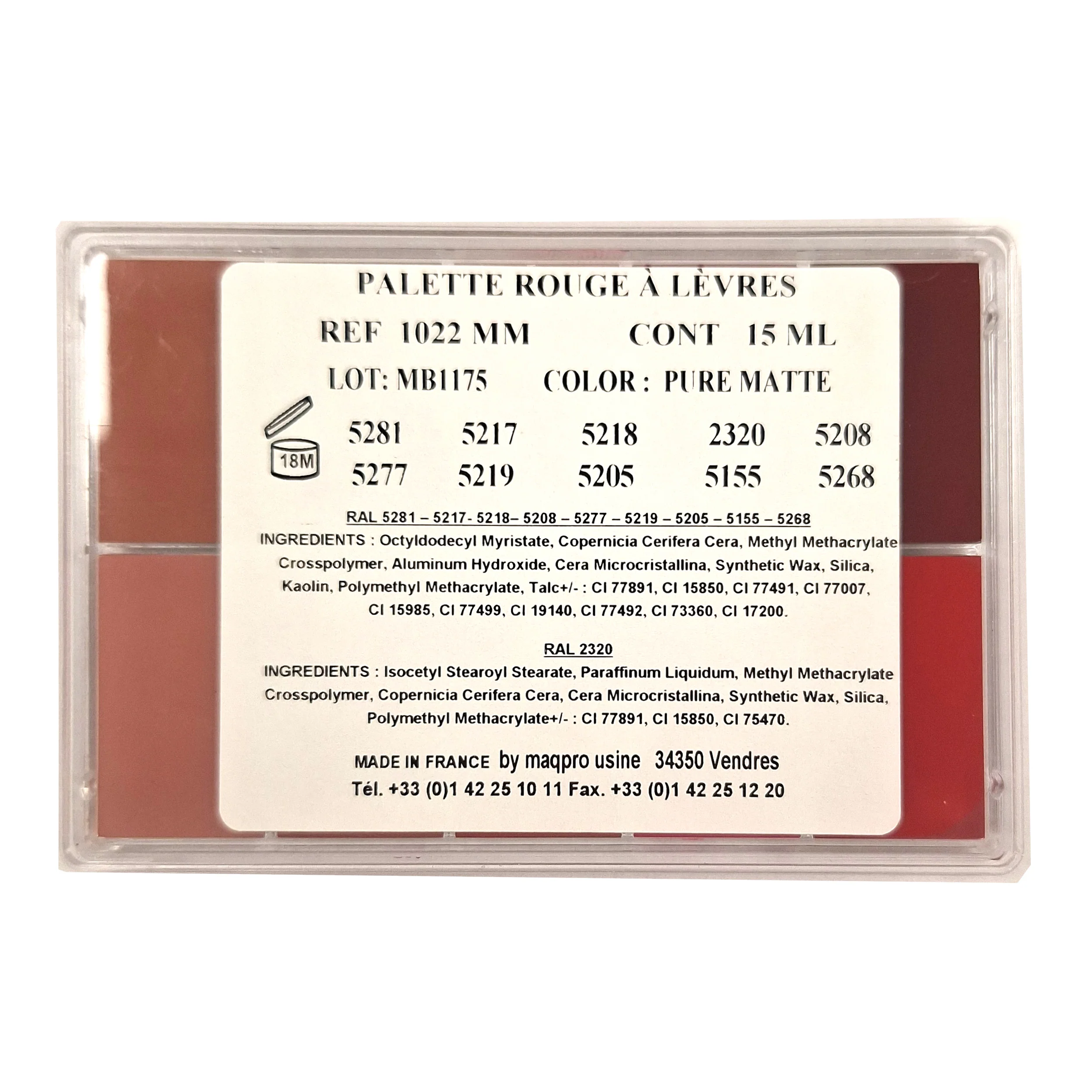 Maqpro Lipstick Palette Pure Matte (15 ml.) - Image 2