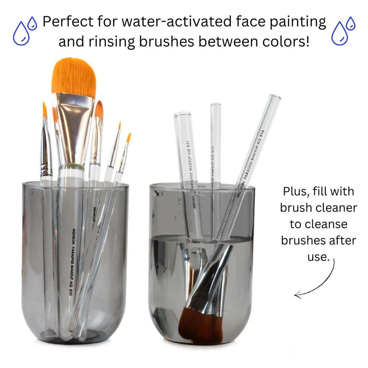Mehron Paradise AQ 8 Piece Brush Set and Brush Holder - Image 3