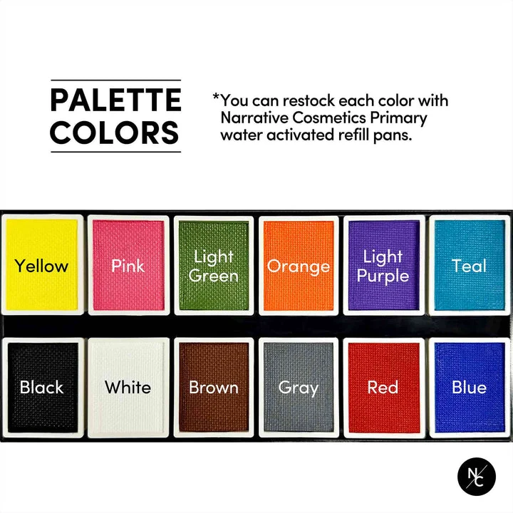 Narrative Cosmetics 12 Color Primary Water Activated Palette - Image 3