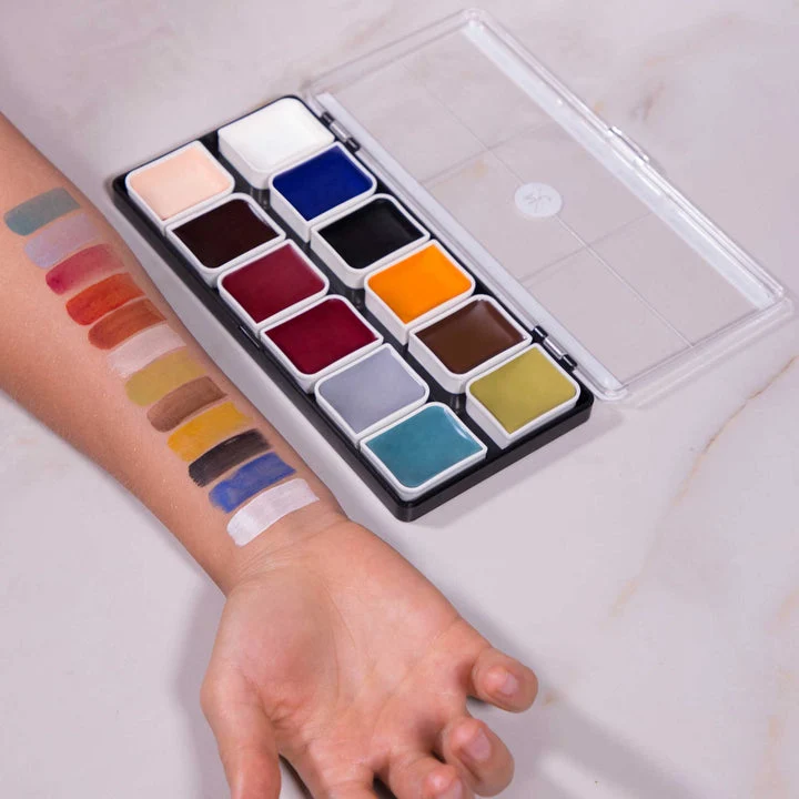 Narrative Cosmetics 12 Color Zombie Alcohol-Activated Professional SFX Makeup Palette - Image 6