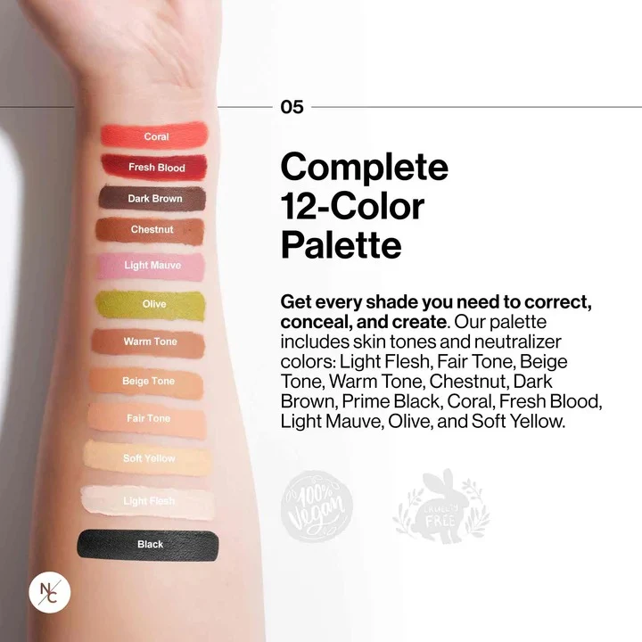 Narrative Cosmetics Quick-Set Tattoo Cover-Up Cream Palette - Image 3
